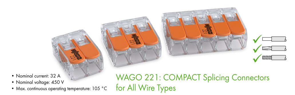 Wago Connectors Cable 221 Series 221-412 221-413 221-415 New Style Stockist 